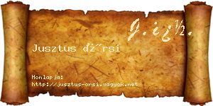Jusztus Örsi névjegykártya